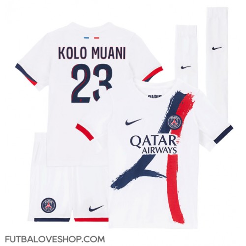 Dres Paris Saint-Germain Randal Kolo Muani #23 Preč pre deti 2024-25 Krátky Rukáv (+ trenírky)